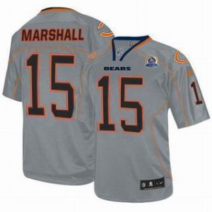 nike nfl jerseys chicago bears #15 marshall grey[Elite lights out 50th Patch]