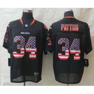 nike nfl jerseys chicago bears #34 payton black[Elite USA flag fashion]