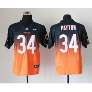 nike nfl jerseys chicago bears #34 walter payton black-orange[Elite drift fashion][second version]