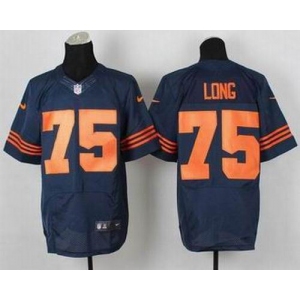 nike nfl jerseys chicago bears #75 long blue[Elite][number orange]