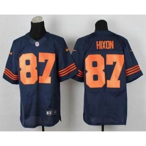 nike nfl jerseys chicago bears #87 hixon blue[Elite][number orange][hixon]