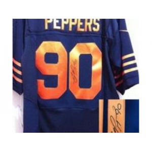 nike nfl jerseys chicago bears #90 julius peppers blue [Orange Number Elite signature]