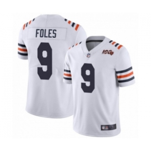 Men Nick #9 Foles Chicago Bears Limited Alternate Classic 100th Season Jersey - White