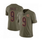 Men Nick #9 Foles Chicago Bears Limited Salute to Service Green Jersey