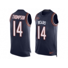 Men Nike Chicago Bears #14 Deonte Thompson Limited Navy Blue Player Name & Number Tank Top NFL Jersey