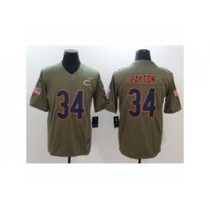 Men Nike Chicago Bears #34 Walter Payton Olive 2017 Salute to Service Limited Jersey