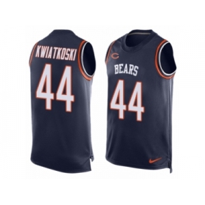 Men Nike Chicago Bears #44 Nick Kwiatkoski Limited Navy Blue Player Name & Number Tank Top NFL Jersey