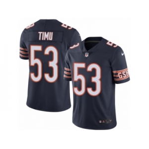 Men Nike Chicago Bears #53 John Timu Navy Blue Team Color Vapor Untouchable Limited Player NFL Jersey