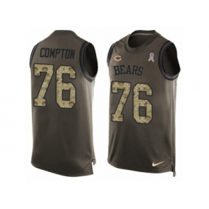 Men Nike Chicago Bears #76 Tom Compton Limited Green Salute to Service Tank Top NFL Jersey