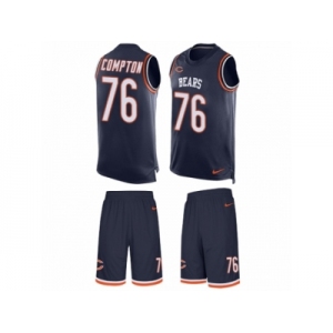Men Nike Chicago Bears #76 Tom Compton Limited Navy Blue Tank Top Suit NFL Jersey