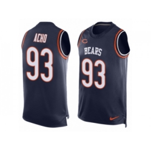 Men Nike Chicago Bears #93 Sam Acho Limited Navy Blue Player Name & Number Tank Top NFL Jersey