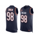 Men Nike Chicago Bears #98 Mitch Unrein Limited Navy Blue Player Name & Number Tank Top NFL Jersey