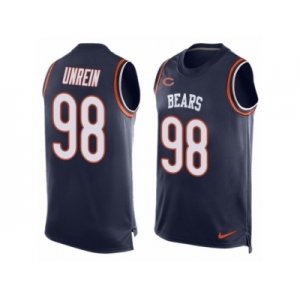 Men Nike Chicago Bears #98 Mitch Unrein Limited Navy Blue Player Name & Number Tank Top NFL Jersey