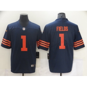 Men's Chicago Bears #1 Justin Fields Nike Navy 2021 Draft First Round Pick Alternate Limited Jersey