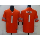 Men's Chicago Bears #1 Justin Fields Nike Orange 2021 NFL Draft First Round Pick Alternate Limited Jersey