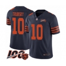 Men's Chicago Bears #10 Mitchell Trubisky Limited Navy Blue Rush Vapor Untouchable 100th Season Football Jersey