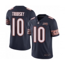 Men's Chicago Bears #10 Mitchell Trubisky Navy Blue Team Color 100th Season Limited Football Jersey