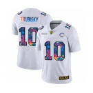 Men's Chicago Bears #10 Mitchell Trubisky White Multi-Color 2020 Football Crucial Catch Limited Football Jersey