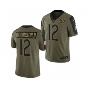 Men's Chicago Bears #12 Allen Robinson II 2021 Olive Salute To Service Limited Stitched Football Jersey