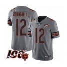 Men's Chicago Bears #12 Allen Robinson Limited Silver Inverted Legend 100th Season Football Jersey