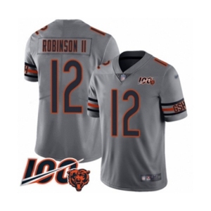 Men's Chicago Bears #12 Allen Robinson Limited Silver Inverted Legend 100th Season Football Jersey