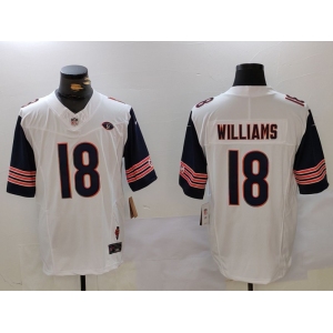 Men's Chicago Bears #18 Caleb Williams Limited White Fashion FUSE Jersey