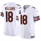 Men's Chicago Bears #18 Caleb Williams White 2024 F.U.S.E. With Draft Patch And 1-star C Patch Vapor Football Stitched Jersey