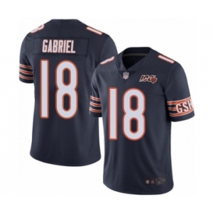 Men's Chicago Bears #18 Taylor Gabriel Navy Blue Team Color 100th Season Limited Football Jersey