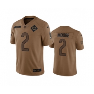 Men's Chicago Bears #2 DJ Moore 2023 Brown Salute To Service Limited Football Stitched Jersey