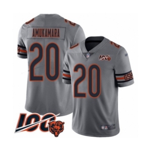 Men's Chicago Bears #20 Prince Amukamara Limited Silver Inverted Legend 100th Season Football Jersey