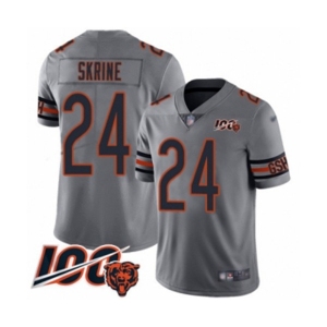 Men's Chicago Bears #24 Buster Skrine Limited Silver Inverted Legend 100th Season Football Jersey