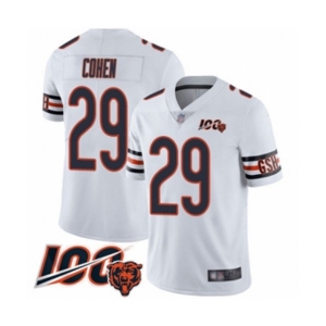 Men's Chicago Bears #29 Tarik Cohen White Vapor Untouchable Limited Player 100th Season Football Jersey