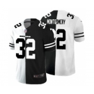 Men's Chicago Bears #32 David Montgomery Black V White Peace Split Vapor Untouchable Limited Football Jersey