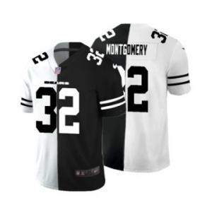 Men's Chicago Bears #32 David Montgomery Black V White Peace Split Vapor Untouchable Limited Football Jersey