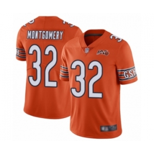 Men's Chicago Bears #32 David Montgomery Orange Alternate 100th Season Limited Football Jersey