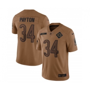 Men's Chicago Bears #34 Walter Payton 2023 Brown Salute To Service Limited Football Stitched Jersey