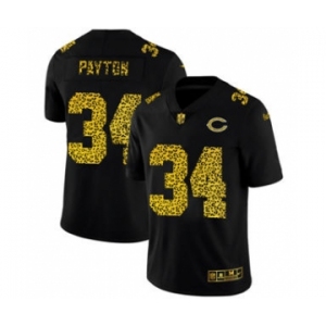 Men's Chicago Bears #34 Walter Payton Black Leopard Print Fashion Vapor Limited Football Jersey