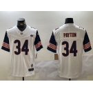 Men's Chicago Bears #34 Walter Payton Limited White Fashion FUSE Jersey