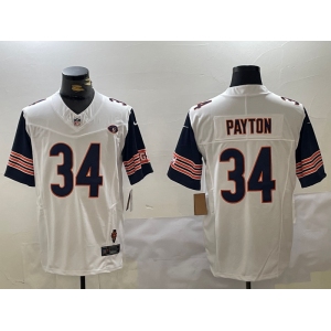 Men's Chicago Bears #34 Walter Payton Limited White Fashion FUSE Jersey