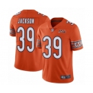 Men's Chicago Bears #39 Eddie Jackson Orange Alternate 100th Season Limited Football Jersey