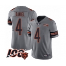 Men's Chicago Bears #4 Chase Daniel Limited Silver Inverted Legend 100th Season Football Jersey