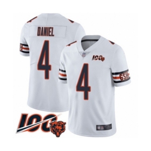 Men's Chicago Bears #4 Chase Daniel White Vapor Untouchable Limited Player 100th Season Football Jersey