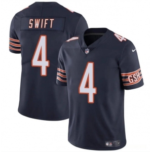 Men's Chicago Bears #4 D’Andre Swift Navy Vapor Football Stitched Jersey