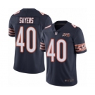 Men's Chicago Bears #40 Gale Sayers Navy Blue Team Color 100th Season Limited Football Jersey