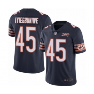 Men's Chicago Bears #45 Joel Iyiegbuniwe Navy Blue Team Color 100th Season Limited Football Jersey