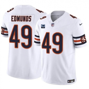 Men's Chicago Bears #49 Tremaine Edmunds White 2024 F.U.S.E. With 2-star C Patch Vapor Untouchable Limited Football Stitched Jersey