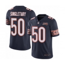 Men's Chicago Bears #50 Mike Singletary Navy Blue Team Color 100th Season Limited Football Jersey