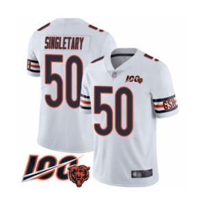 Men's Chicago Bears #50 Mike Singletary White Vapor Untouchable Limited Player 100th Season Football Jersey