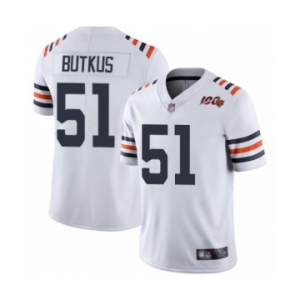 Men's Chicago Bears #51 Dick Butkus White 100th Season Limited Football Jersey