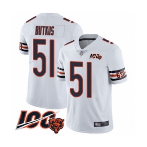 Men's Chicago Bears #51 Dick Butkus White Vapor Untouchable Limited Player 100th Season Football Jersey